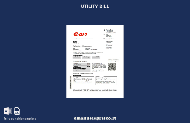 modello word di bolletta elettrica stile verificato Germania E.ON Energie
